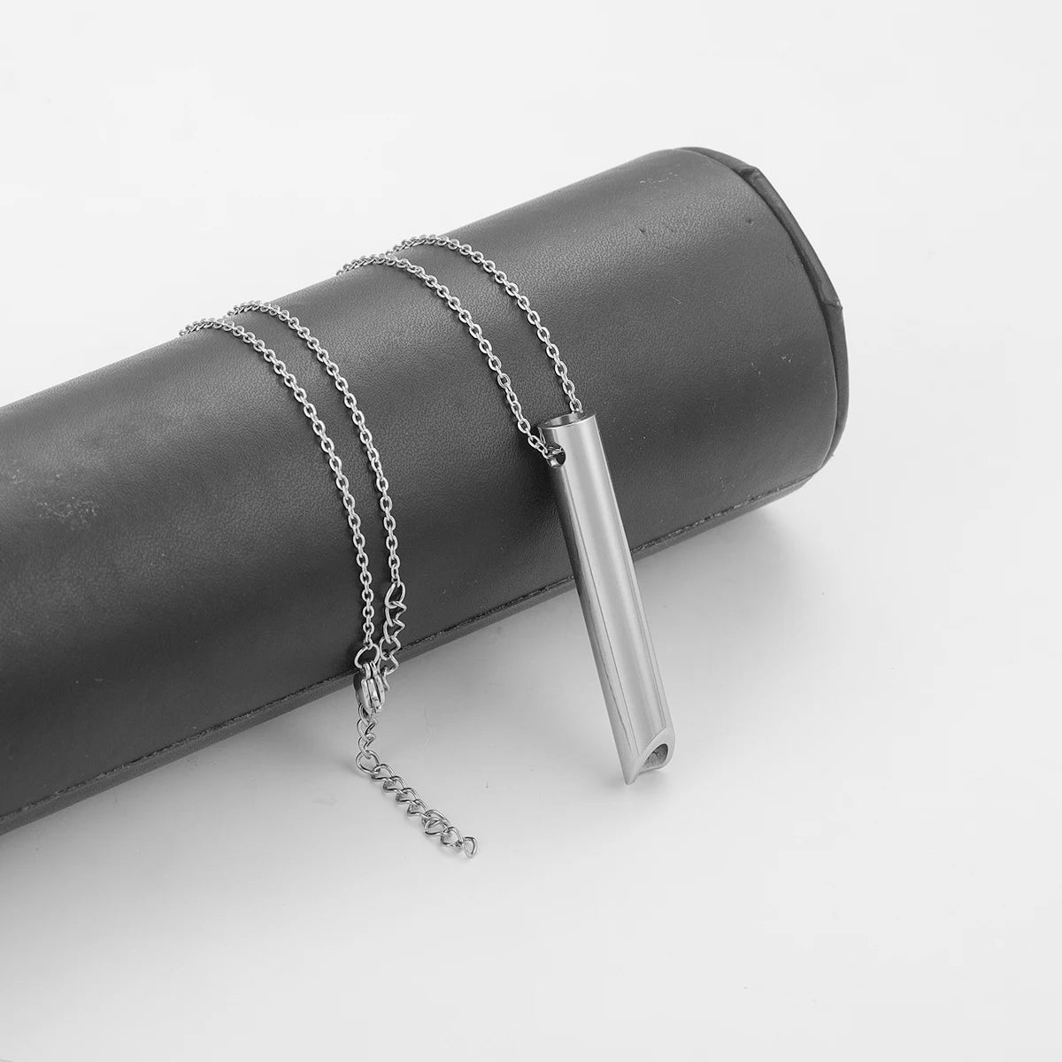 Whistle Stainless Steel Pendant for Men Women Breathing Necklace Anxiety Necklace Meditation Reducing Meditation Whistle Jewelry